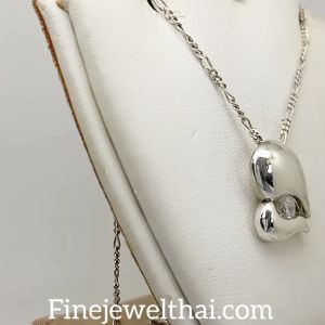 Finejewelthai-จี้เงินแท้-จี้หัวใจ-จี้เพชร-เพชรสังเคราะห์-P1122cz00 (ราคานี้ไม่รวมสร้อยคอนะคะ)