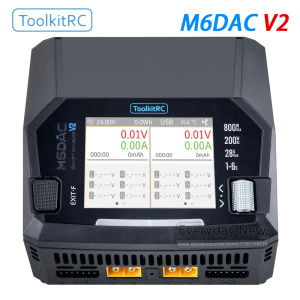 Bộ Sạc Thông Minh 2 Kênh ToolkitRC M6DAC V2 AC/DC Điều Khiển Từ Xa Cho Mô Hình Đồ Chơi Xe Cộ Tàu Thuyền Máy Bay Không Người Lái Pin Lithium FPV