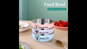 Large Stainless Steel Bowl with Spoon Tableware for Everyday Use and Stylish Dining
