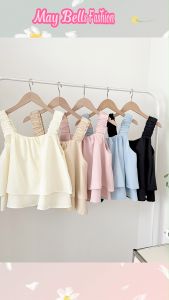 Set Áo Hai Dây Bản To Kèm Quần Short Kiểu Dáng Baby Doll Dễ Thương Basic Phong Cách Hàn Quốc Thích Hợp Đi Chơi May Bells Fashion