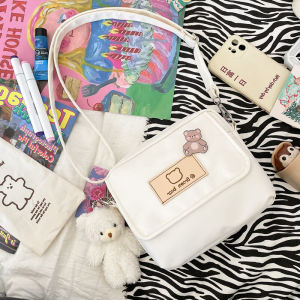 Trendy Korean Style Canvas Shoulder Bag for Girls Student Universal Single Shoulder Bag Fashionable Crossbody Bag Simple Design