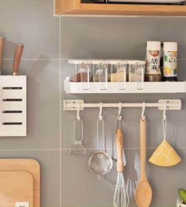 DXL Kitchen Iron Rack Wall Hanging Punch-free Seasoning Rack Storage Chopping Board Pot Cover Knife Rack Household Kitchen Rack