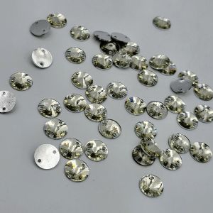 DIAMON RESIN KRISTAL MOTIF BENTUK BULAT LANCIP UKURAN 16 MM WARNA PUTIH BERSIH KUALITAS BAGUS AA KILAU CANTIK PER LUSIN