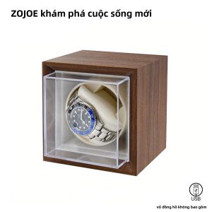 Máy Lên Dây Đồng Hồ ZOEJOE Một Ngăn Kiểu Đứng Có Vỏ Da PU Trong Suốt Sử Dụng Nguồn USB Động Cơ Êm Ái Món Quà Lý Tưởng Cho Nam Và Nữ