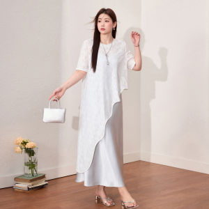Irregular Lace Heavy Embroidered Large Size Dress
