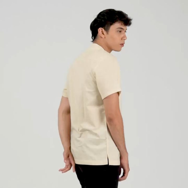 EDWIN JEANS KOKO REEM LIGHT BEIGE Kemeja Lengan Pendek Baju