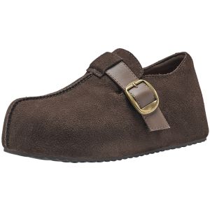 Hotwind | Thick-soled Brown Softwood Womens Flats