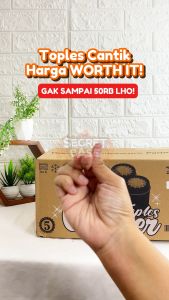 TOPLES DAUN PERMATA ISI 5 - Toples Kue Kering /Toples Set Nampan /Toples Kristal Lebaran Aesthetic