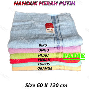 PADIe - Handuk Mandi Dewasa Merah Putih Size 60 x 120 cm Tanggung Jumbo by Terry Palmer GRADE A