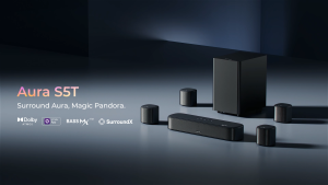 ULTIMEA Aura S5T 7.1ch Dolby Atmos Soundbar with 5.25" Subwoofer 420W Surround Sound System for Home Theater 4 Surround Speakers APP Control