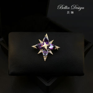 Premium Feeling Star Chest Pin Design Unique Small Group Bright Western Suit Accessories Anti-light Fastening Decoration 5262