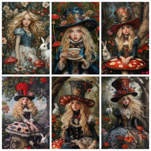 Bandai | Oil Painting Fairytale Vintage Floral Figure By Numbers Home Decor Modern Wall Decor for Living Room Bedroom Perfect Gift