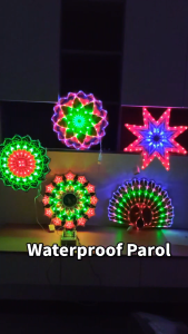 【COD/on sale】Waterproof parol christmas lanterns capiz lantern lights outdoor sunflower Design Christmas Tree Decoration christmas lantern with Led light ICC fairy lights curtain lights christmas decoration for home