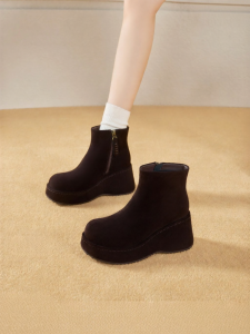 Josiny | Thick Sole British Style Warm Ankle Boots