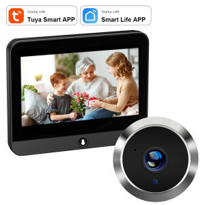 Tuya Smart 2.4G WiFi Mini Security Camera 1080P Human Detection Microwave Radar Digital Door Viewer Wireless Doorbell for Home