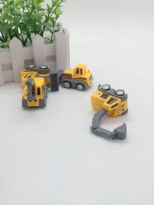 Sét đồ chơi 5 xe kỹ thuật công trình mini chạy cót mô phỏng Xe cẩu xe xúc xe lu xe đục xe ben giúp bé nhận biết các loại xe