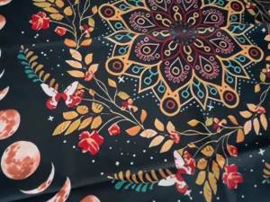 VIKAMA Taurus Zodiac Moon Phase Tree of Life Celtic Triangle Altar Cloth Tarot Card Tablecloth Astrology Meditation Decoration