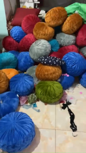 Đệm bánh xe đệm ngồi bánh xe đệm trang trídecor phòngchất vải nỉ nhung30x20xm