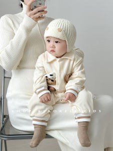 Cute Knitted Baby Hat Autumn Winter Ear Protection Newborn Knitwear Soft Cotton Cap Toddler Boys Girls No Brim round Top Hat