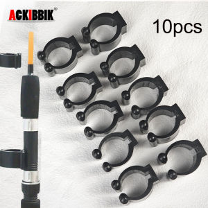 Ackibbik 10pcs Wall Mount Fishing Rod Holder Rack Storage Clips Pole Racks Fishing Rod Rack Billiards Snooker Cue Locating Clip