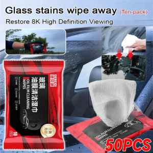 50PCS Car Windscreen Oil Film Remover Wipes Car Front Windscreen Degreaser Cleaner Automotive Wipes Automotive Cleaning Tools
