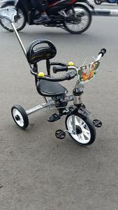 Sepeda BMX Roda Tiga Anak Tricycle Sandaran Stenlis Nikel Dorongan Jagaan PMB 721