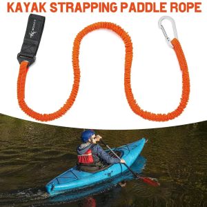 1PCS Elastic Kayak Canoe Paddle Leash Safety Boat Fishing Rod Pole Coiled Lanyards Anti-Lost Rope Rowing Kayak Paddle Leash
