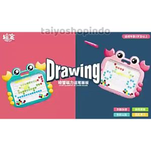 TAIYO Crab Magnetic Drawing Board Sketchpad Bead Papan Magnetik Manik Gambar Sketsa Kepiting Mainan