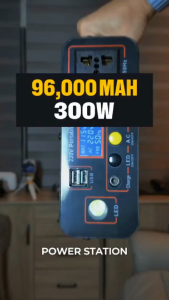 Power Station 300W/220V High Power Large Capacity 96000mAh Energy Storage Power Home/Outdoor Supply Quick Charging Multi-Function Emergency Power Bank With 30W Solar Panel Solar Generator