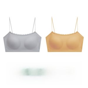 HUACHENGSHI | Thin Sports Bra Strapless Integrated Backless Wireless Bra Young Women Gather Small Chest Anti Exposure Cup Pure Color Simple Style