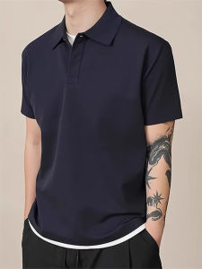 Áo Thun Polo Cổ Polo Tay Ngắn Phong Cách Mỹ Cổ Điển Bằng Vải Cotton Pique Giả Hai Mảnh Dành Cho Nam Thương Hiệu Cleanfit