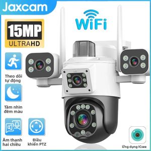 Camera IP PTZ 8K 15MP Với Ba Ống Kính Ba Màn Hình WiFi Camera Quan Sát Không Dây Giám Sát An Ninh Ngoài Trời Chống Nước Với Âm Thanh 2 Chiều