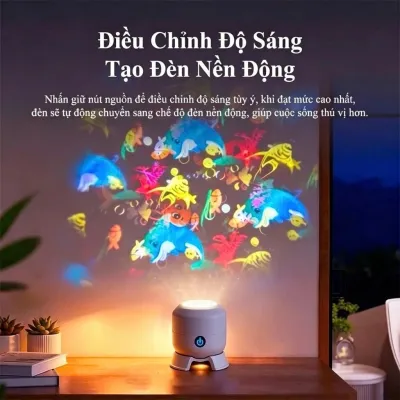 Đèn Chiếu 3D tạo hiệu ứng động đại dương huyền ảo độ nét cao Đèn Led xoay tự động 360 độ