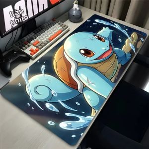 Bandai | XL Lớn Miếng Lót Chuột Game Thủ - Pokemon Squirtle Anime Để Bàn Cho Bàn Phím Máy Tính PC Phụ Kiện Chơi Game Thảm Cao Su