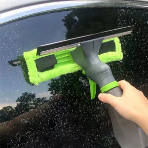 Seametal 3 trong 1 cửa sổ xe hơi thiết bị làm sạch dạng phun khô scraper Tính năng vòi phun chai gạt nước vải vi sợi Bộ miếng lót