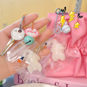 Creative Color Changing Duck Keychain Innovative UV Color Changing Roast Duck Car Pendant Cute Doll Pinch Music Bell Ornament
