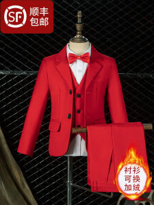 ชุดสูทสีแดง ชุดการแสดงดนตรี ชุดนักแสดงเด็กชาย เด็กชายวัยกลางคน ชุดนักดนตรี ชุดเด็กชาย ชุดเด็กหญิง