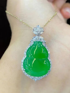 Jade Pendant Myanmar Icy Green Smooth Glowing