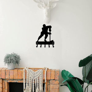 HELLOYOUNG Hockey Defense Sport - Key Hooks Holder - Brand New 6 Inch Wide Metal Wall HookLiving Room/Home Decoration