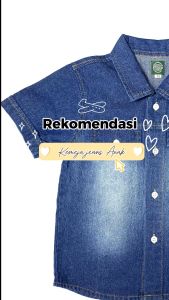 Setlan Anak Laki Laki Kemeja Jeans Celana Denim Panjang 4 5 6 7 8 9 10 11 12 Tahun