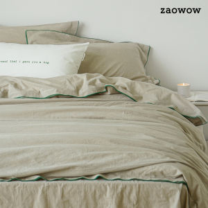 Zwow 2025 New Season Linen Color Pure Cotton Bedding Four-Piece Set Wabi-Sabi Style Nordic Design Versatile for All Seasons