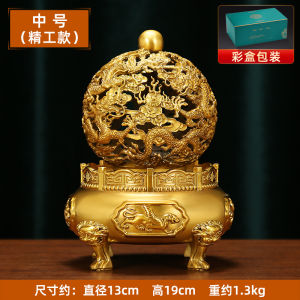 Full Copper Nine Turns Heaven And Earth Tripod Display Piece Nine Dragon Tripod Home Decoration Shop Opening Moving in Home Decoration Artifacts