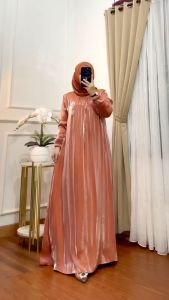 Dress jumbo Shimer/ gamis wanita murah/ gamis syari jumbo/ busana muslim wanita/ dress wanita/ kaftan wanita