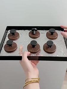 Mid-century Walnut Finish No-drill Strong Suction Hook