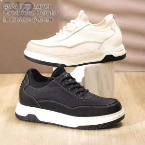 GOG | Height Increasing Thick Sole Leather Mens Casual Shoes