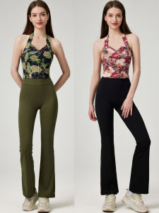 High-End Fashion Printed Fitness Clothes Set Womens Quick Dry Sports Vest Summer New Training Yoga Suit Two-Piece Set