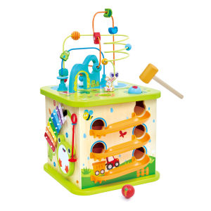 Hape | Educational Baby Farm Game Cube Bead Maze