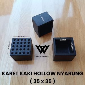 (100Pcs) Karet Kaki Hollow 35x35 Nyarung Karet Tutup Kaki Meja Kursi Rak Pipa Besi Kotak