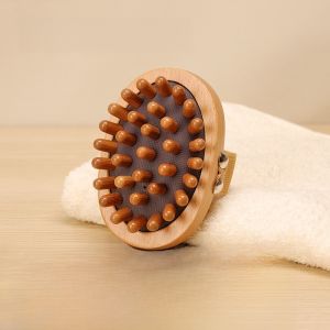Full Body Meridian Brush Fat Burning Massage Tool Professional Beauty Salon Gua Sha Hepatic Ducts Device Wooden Handle