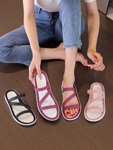 Flat Slippers Woman House Z Strap Cloud Slides Outdoor Summer Sandal Ladies Home Shoe Female Flip Flop Platform Clapper Beach